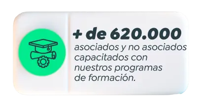 + de 620.000 beneficiados en espacios de formación. 